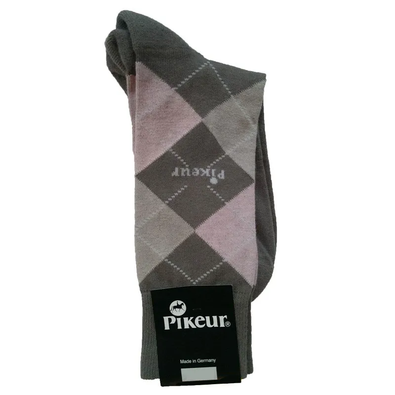Pikeur Argyle Socks - Grey/Pink