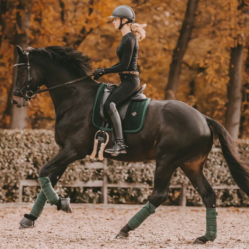 Kentucky Velvet Pearls Polar Fleece Bandages - Pine Green-7
