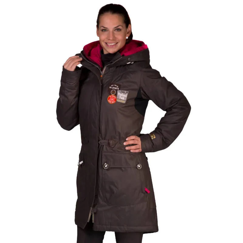 PK Sports Santano Ladies Trench Coat Chocolate