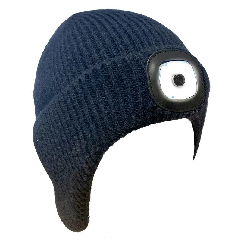 Platinum Arran LED Beanie Hat - Navy
