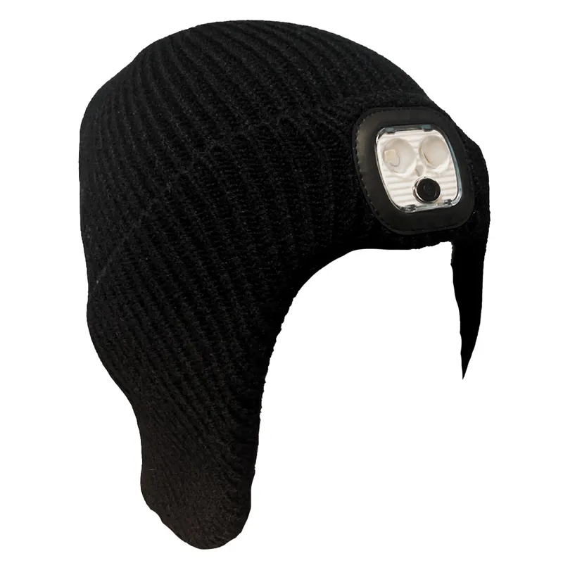 Platinum Arran LED Beanie Hat - Black