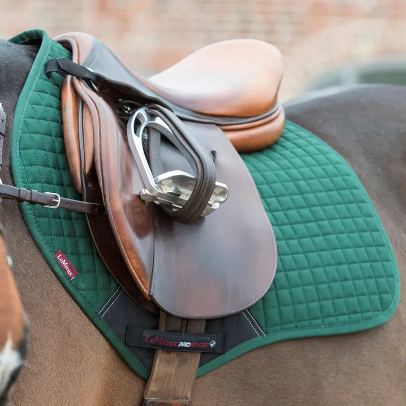 LeMieux ProSport Cotton Close Contact Square Saddlecloth - Green-1