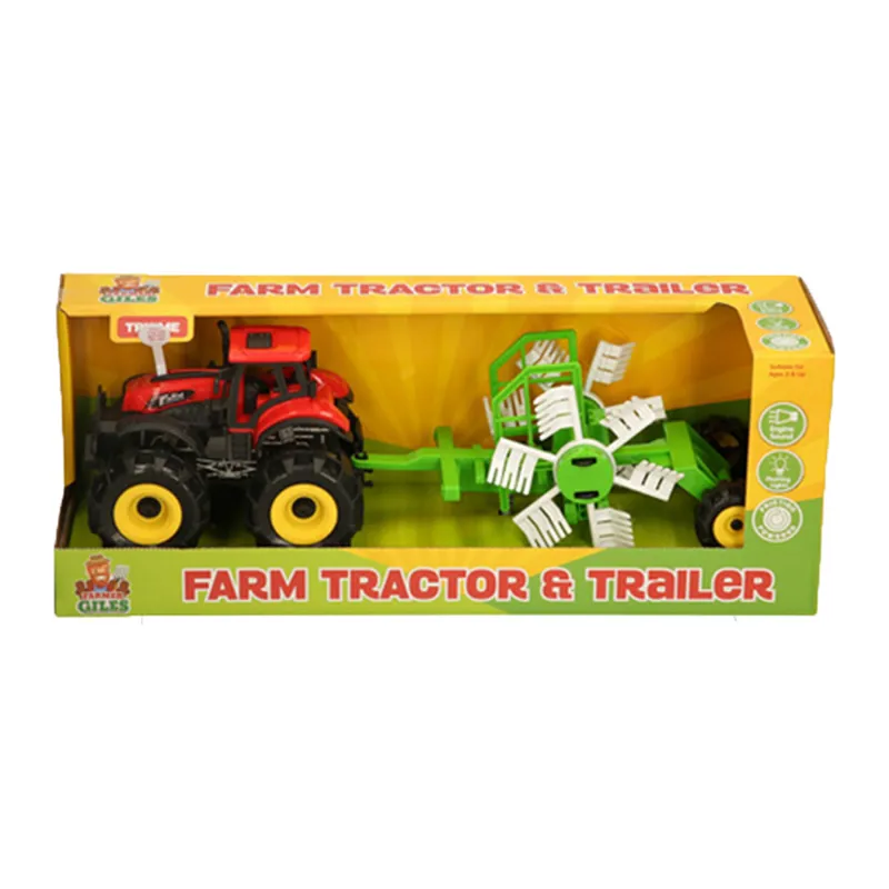 Farmer Giles Tractor and Trailer Toy Set - Red/Turner