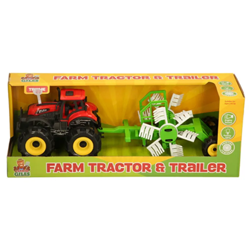 Farmer Giles Tractor and Trailer Toy Set - Red
