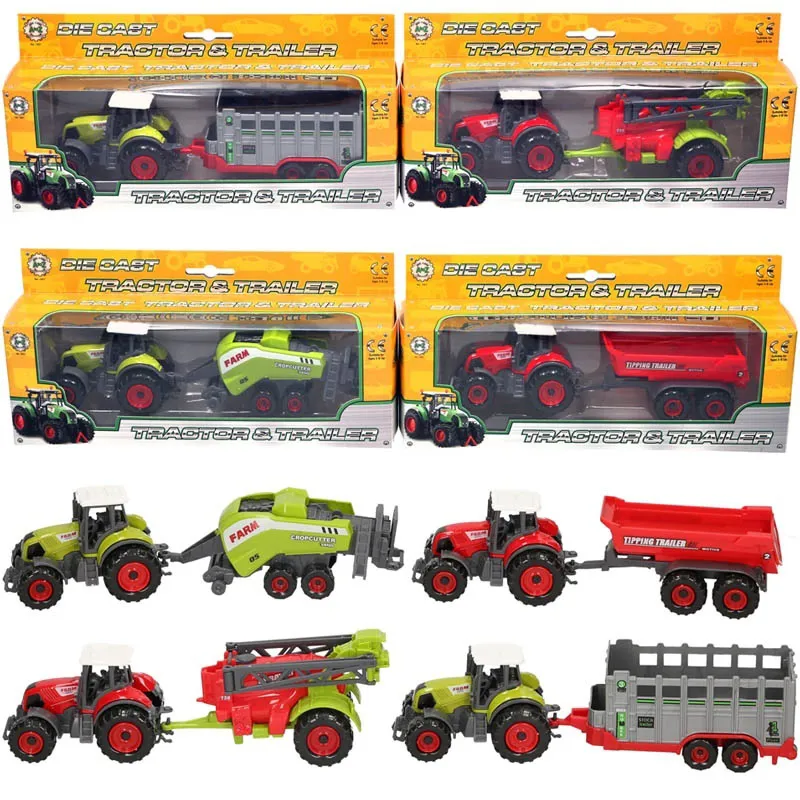 Platinum Farm Tractor and Trailer Toy - Tipping Trailer/Red/Red-2