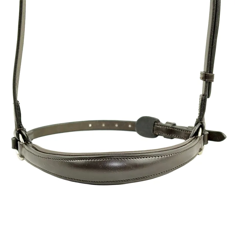 Dever Classic English Leather Padded Drop Noseband - Black