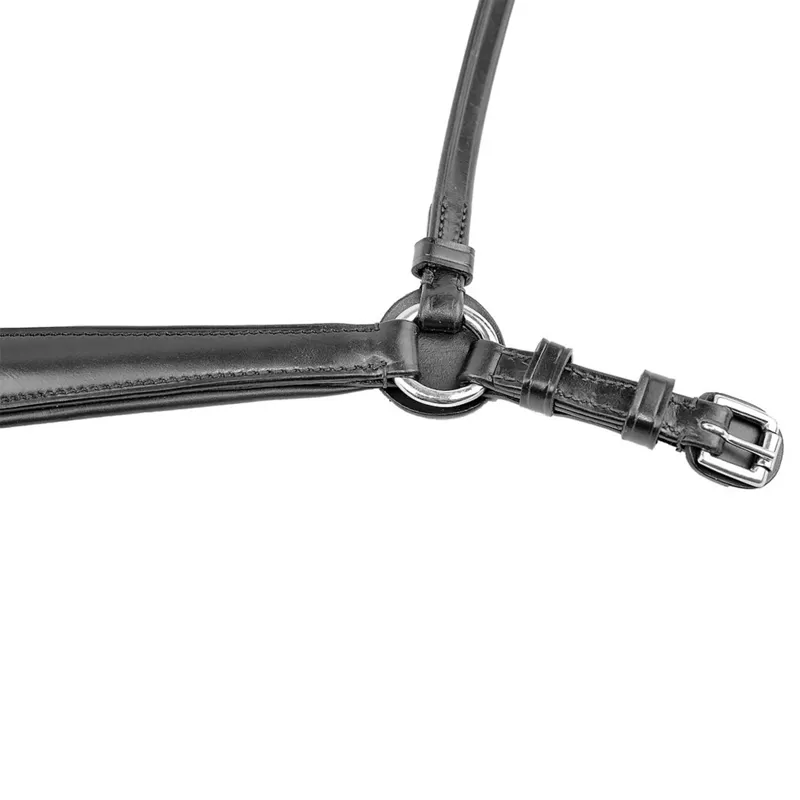 Dever Classic English Leather Padded Drop Noseband - Black-3