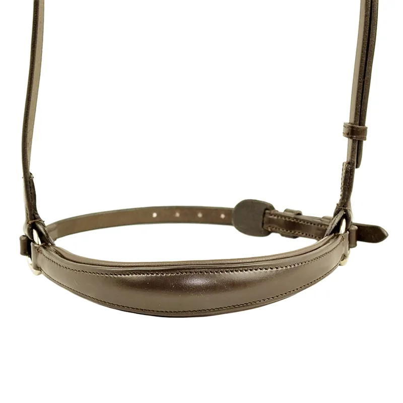 Dever Classic English Leather Padded Drop Noseband - Brown
