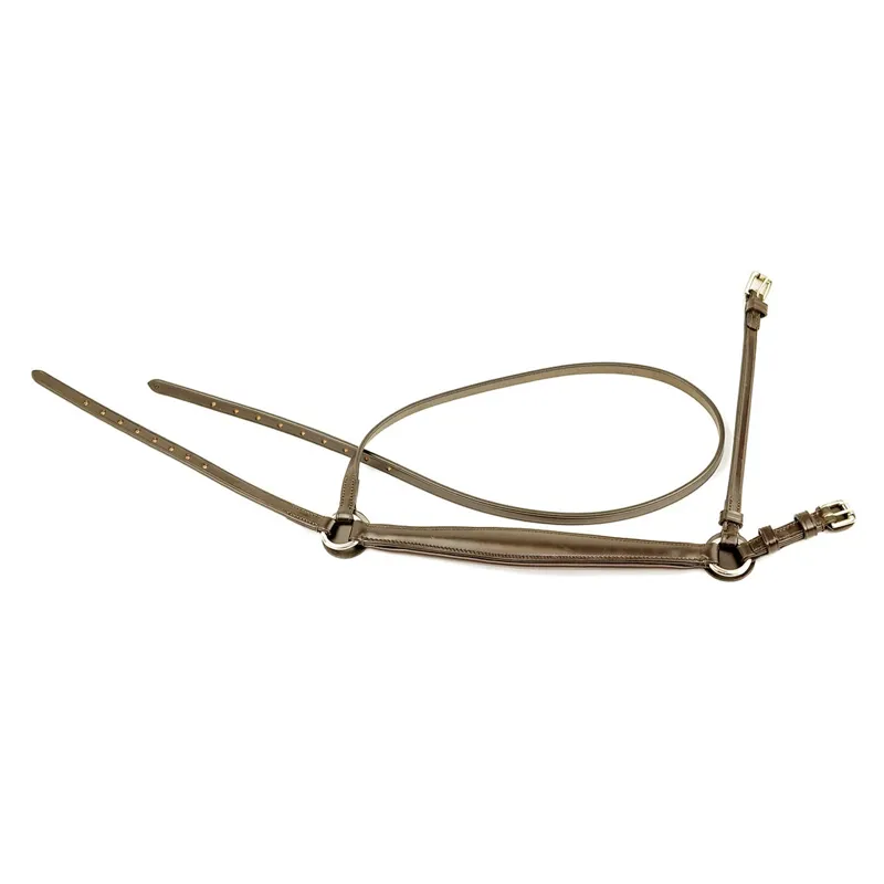 Dever Classic English Leather Padded Drop Noseband - Brown-2