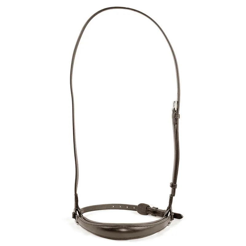 Dever Classic English Leather Padded Drop Noseband - Brown-1
