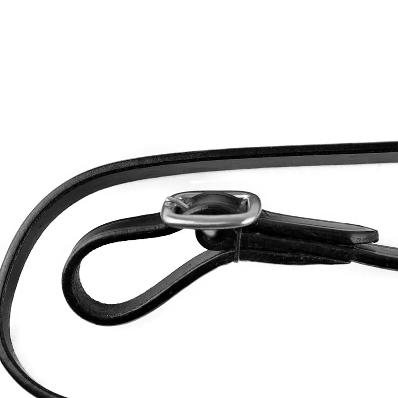 Dever Classic Plain Leather Lead Rein - Black-2
