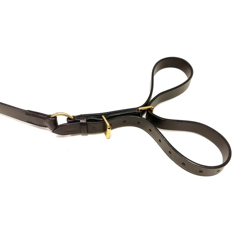 Dever Classic Leather Race Butterfly Lead Rein - Brown-1