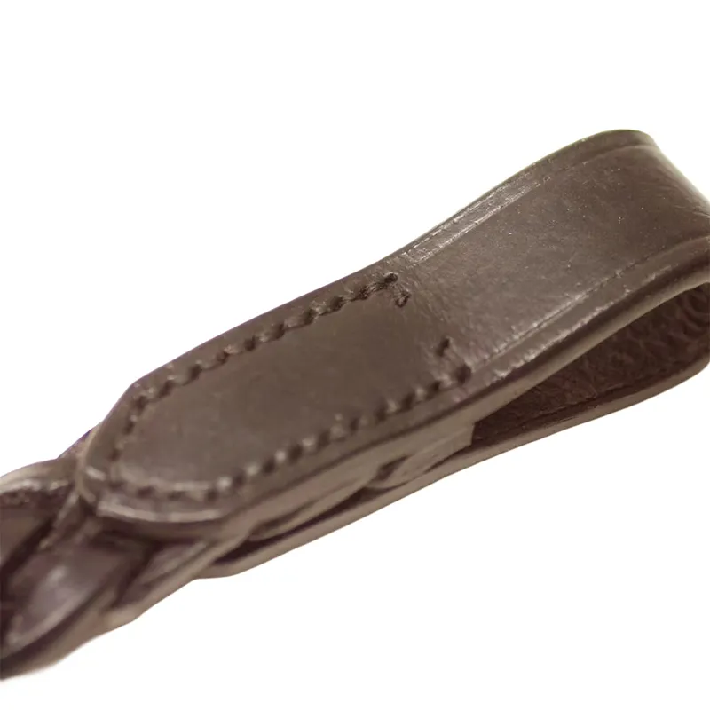 Dever Classic Plaited Leather Browband - Brown-2
