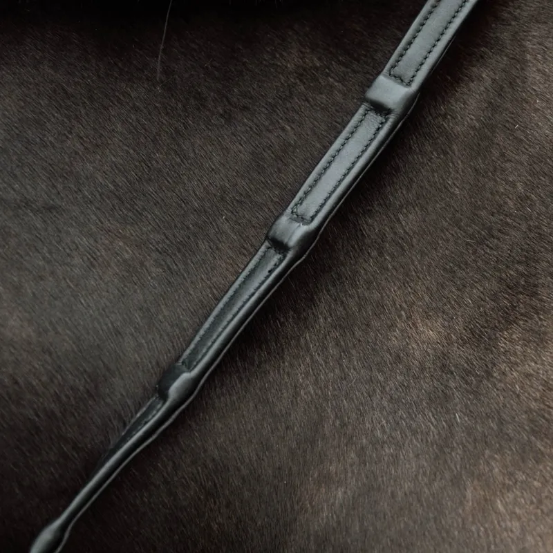 Dy'on 1/2 Soft Leather Reins with 8 Integrated Stops - Black-1