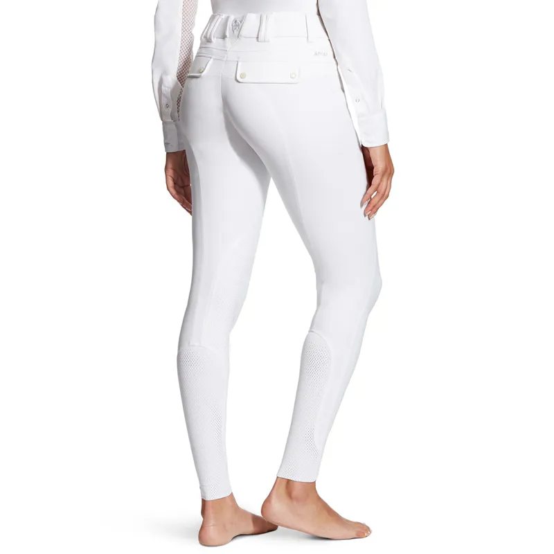 Ariat Tri Factor Grip Knee Patch Womens Competition Breeches - White-1