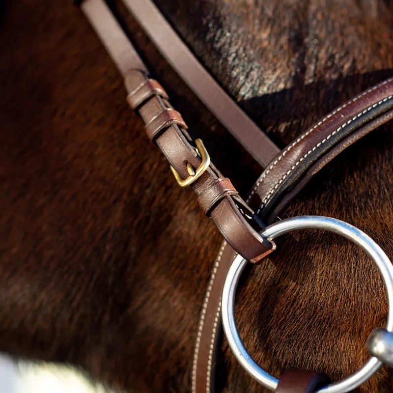 Horze Constance Padded Flash Bridle - Brown-1