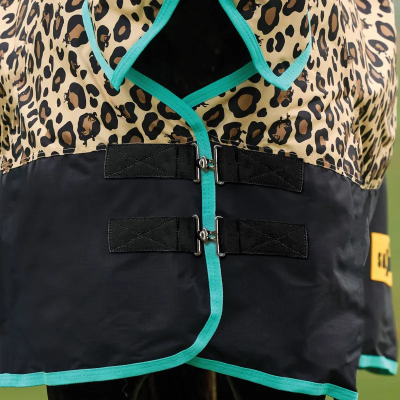 Saxon Defiant 600D Combo 200g Turnout Rug - Leopard Print-2