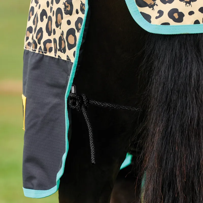Saxon Defiant 600D Combo 200g Turnout Rug - Leopard Print-5