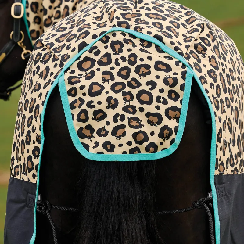 Saxon Defiant 600D Combo 200g Turnout Rug - Leopard Print-6