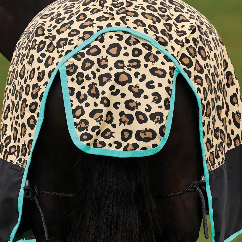 Saxon Defiant 600D Standard Neck 200g Turnout Rug - Leopard Print-5