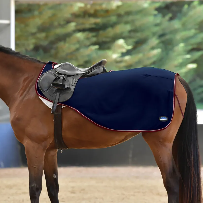 WeatherBeeta Anti Static Fleece Exercise Sheet - Navy/Burgundy
