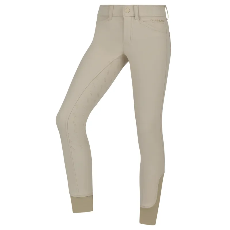 Dublin Cammy Comfort Twill Full Grip Junior Breeches - Biscuit