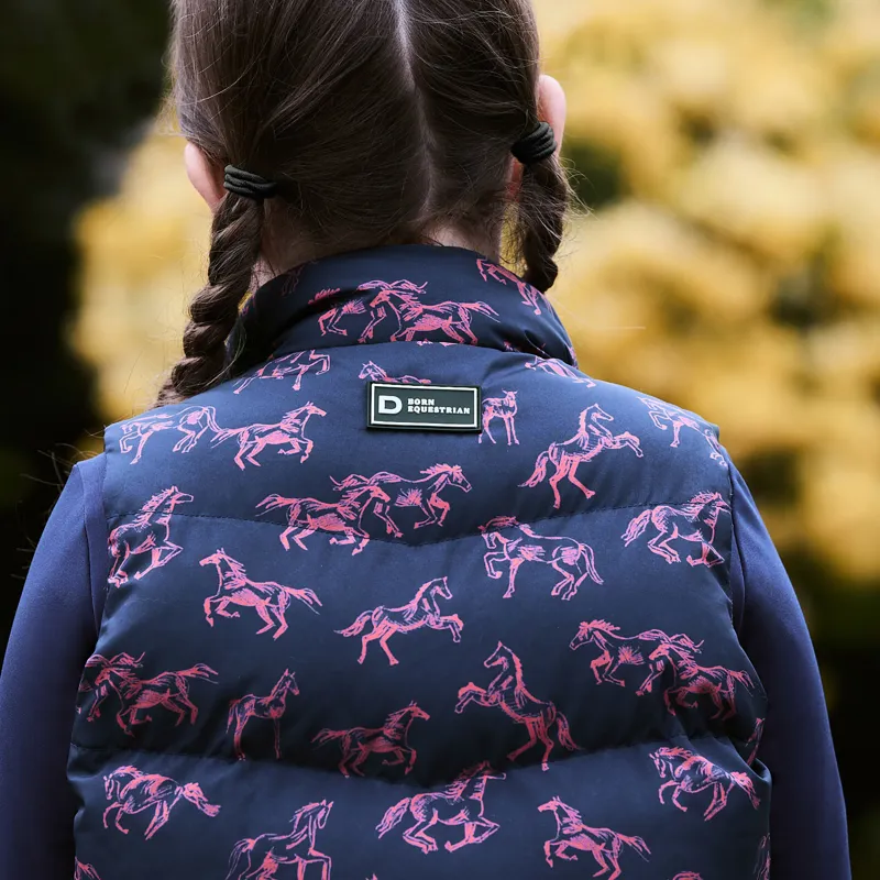 Dublin Patrice Junior Puffer Vest Gilet - Navy Frolicking Horse-6