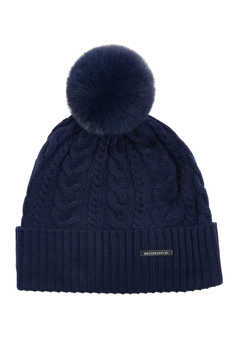 WeatherBeeta Cable Knit Beanie - Navy