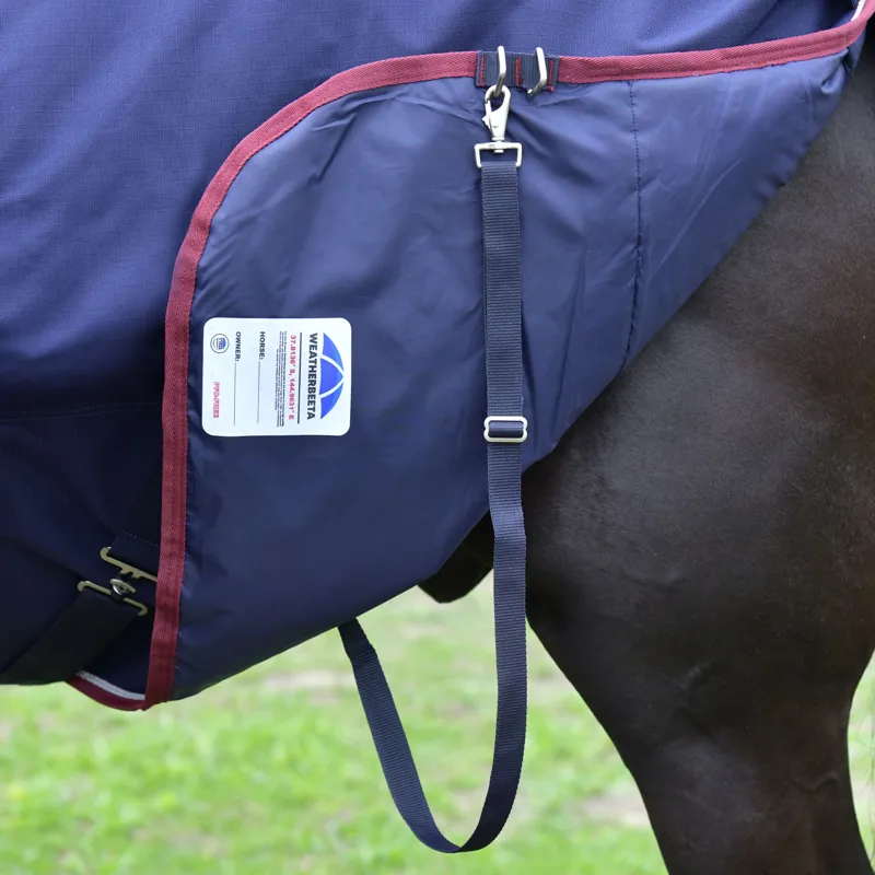 WeatherBeeta ComFiTec Essential 100g Turnout Rug - Navy/Burgundy-2