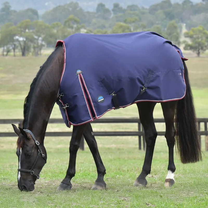 WeatherBeeta ComFiTec Essential 100g Turnout Rug - Navy/Burgundy