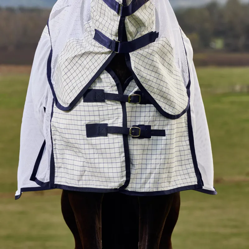 WeatherBeeta ComFiTec Airstream Combo Neck Fly Rug - White/Navy-2