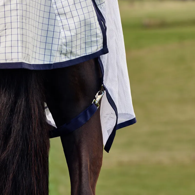 WeatherBeeta ComFiTec Airstream Combo Neck Fly Rug - White/Navy-5