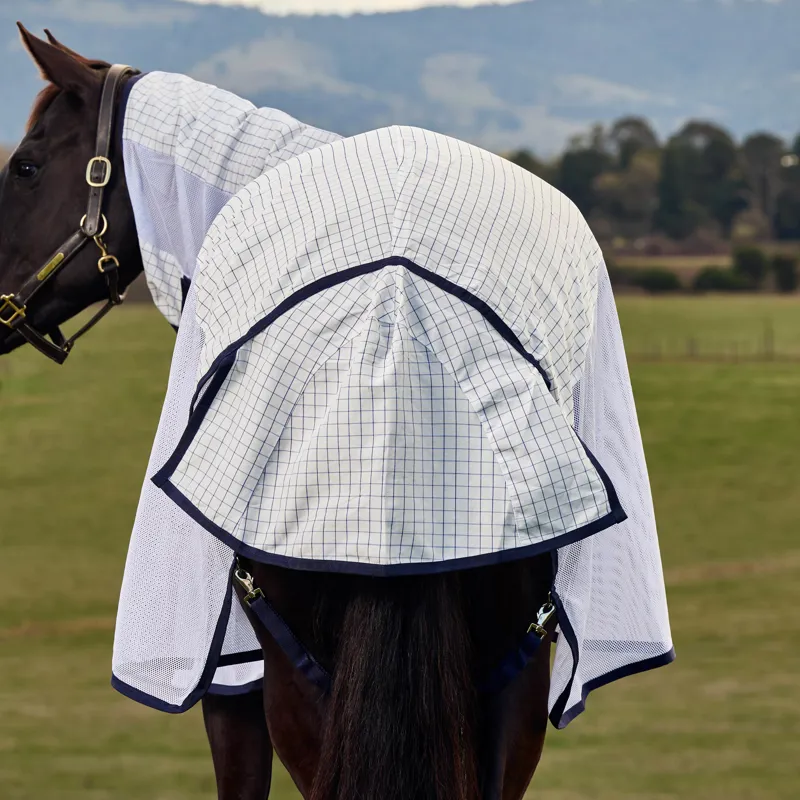 WeatherBeeta ComFiTec Airstream Combo Neck Fly Rug - White/Navy-7