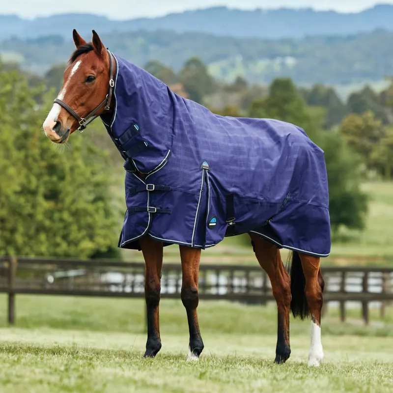 WeatherBeeta ComFiTec Prelim 100g Combo Turnout Rug - Navy Plaid