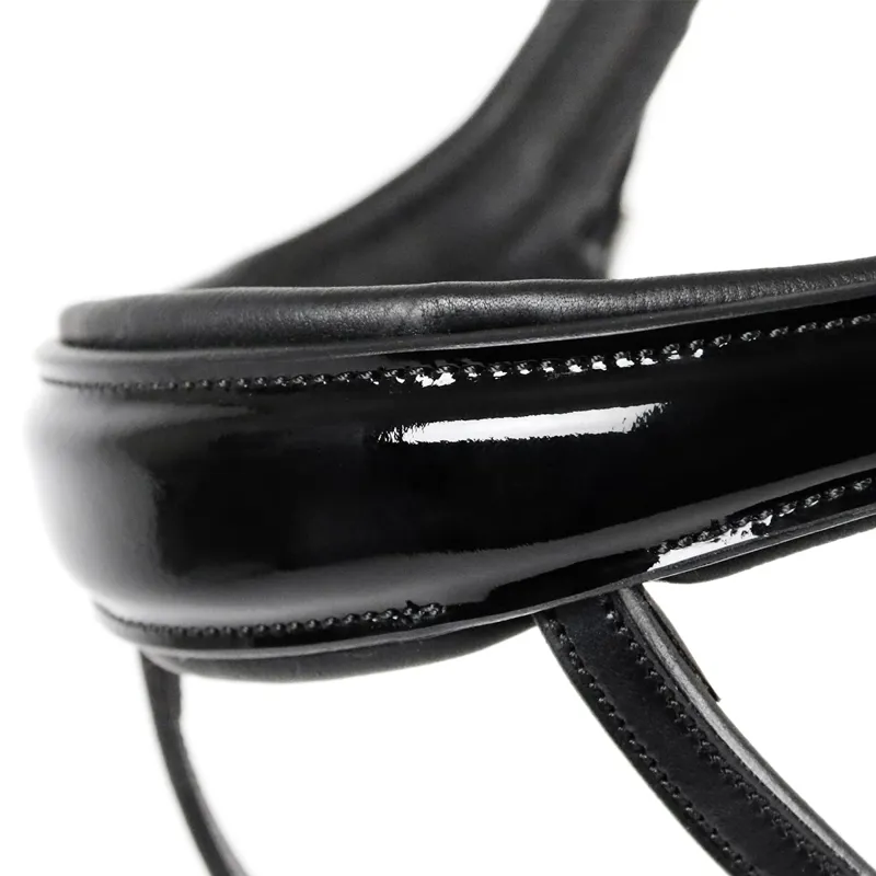 Schockemohle Equitus Beta Anatomic Bridle - Patent Black/Silver-1