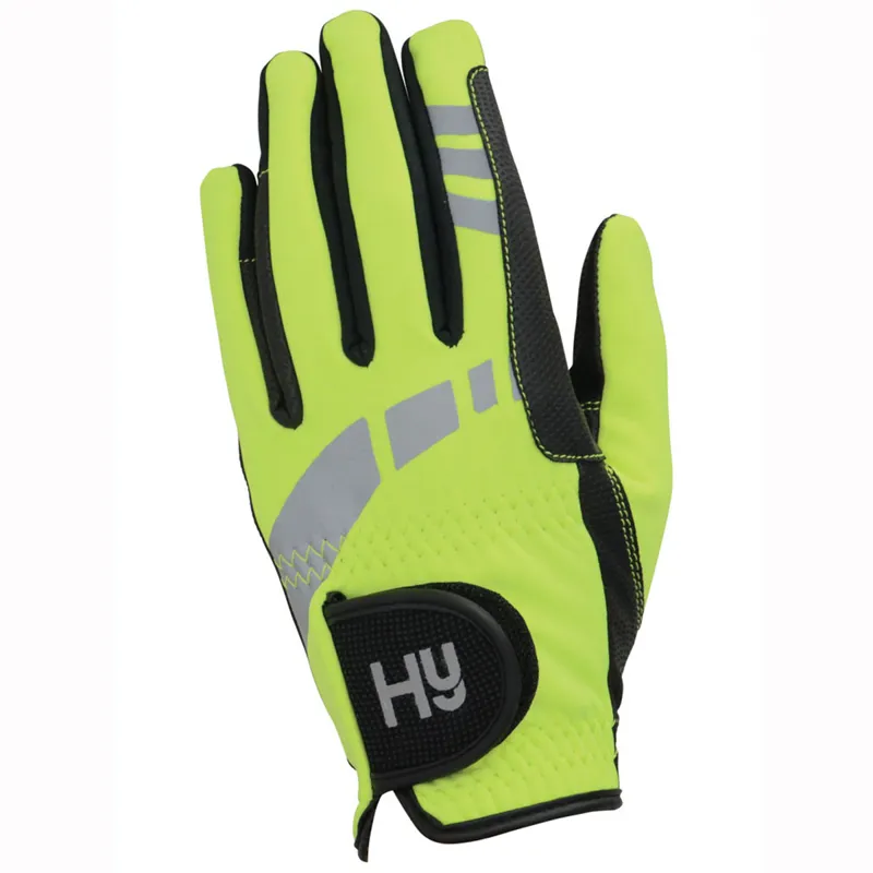 Hy Equestrian Extreme Softshell Adults Riding Gloves - Reflective