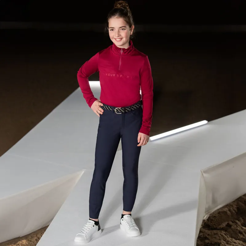 Pikeur New Brooklyn SD Knee Grip Junior Breeches - Nightblue-6