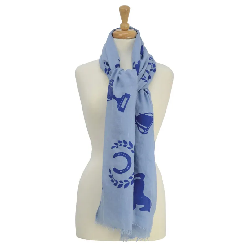 Hy Equestrian Balmoral Ladies Scarf - Light Blue/Royal Blue