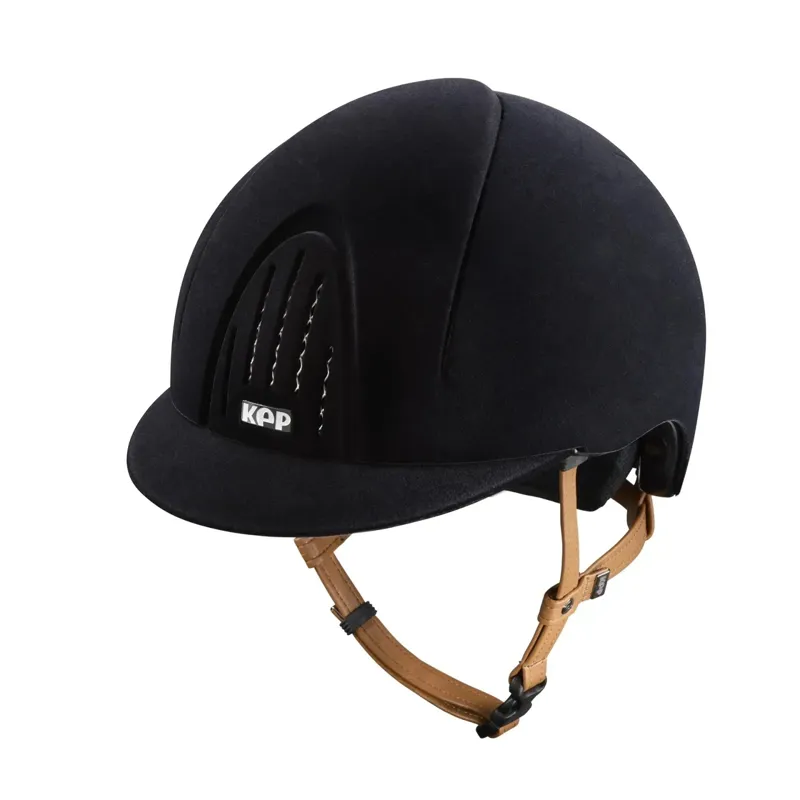 KEP Smart Nova Standard Velvet Riding Hat - Black/Light Beige