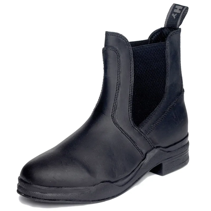 Hy Equestrian Wax Leather Adults Jodhpur Boots - Black-1