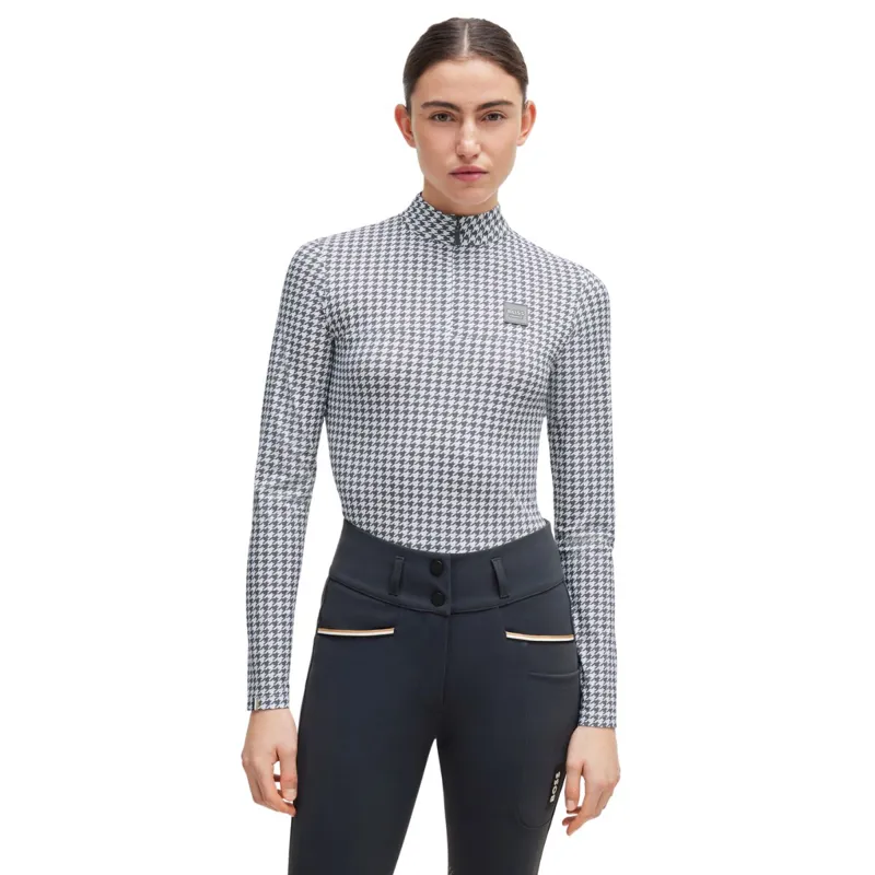 BOSS Equestrian Rachel Ladies Training Shirt - Houndstooth Grey
