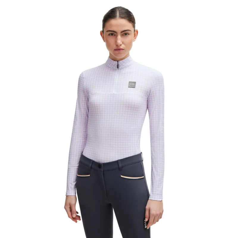 BOSS Equestrian Rachel Ladies Training Shirt - Houndstooth Chalk Violet