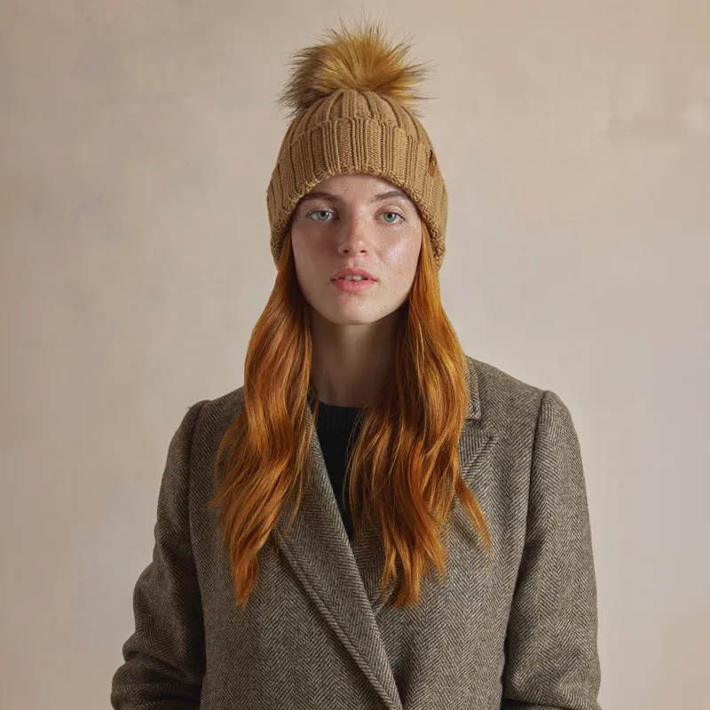 Fairfax and Favor Signature Bobble Hat - Camel-1