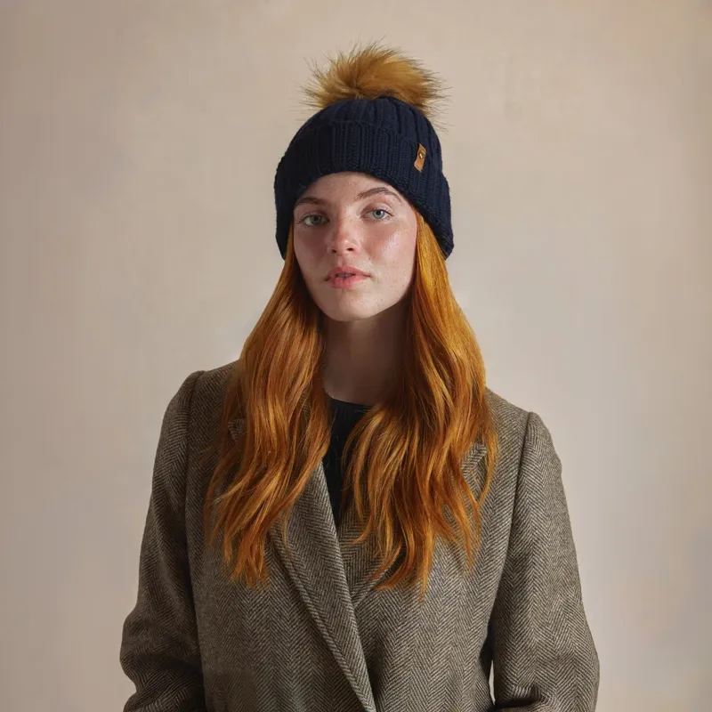 Fairfax and Favor Signature Bobble Hat - Navy-1