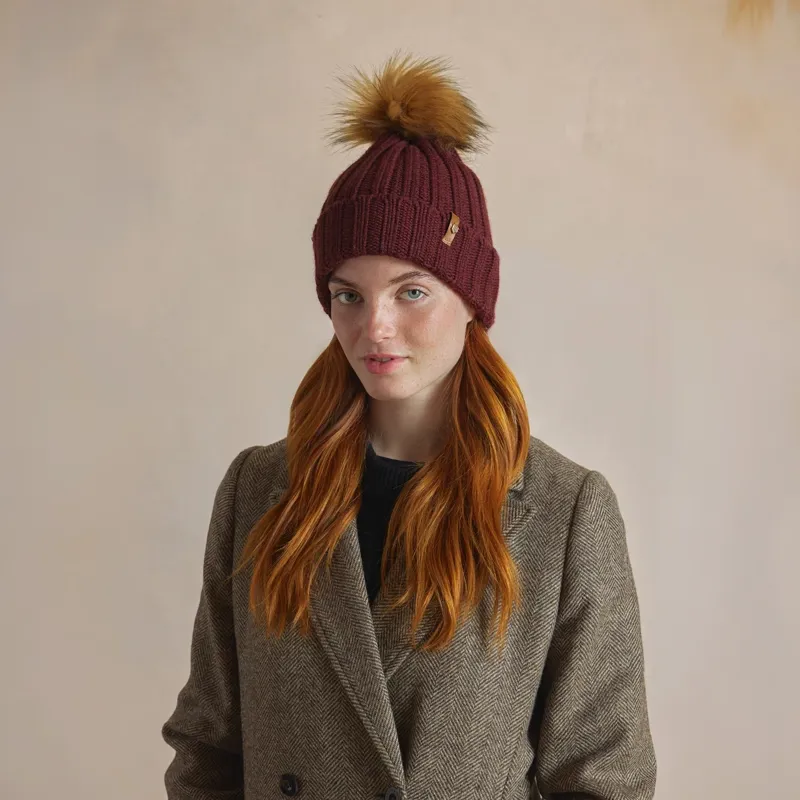 Fairfax and Favor Signature Bobble Hat - Port-1