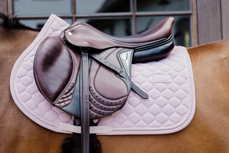 Kentucky Rubber Logo Onion Quilt Show Jumping Saddlecloth - Light Pink-1