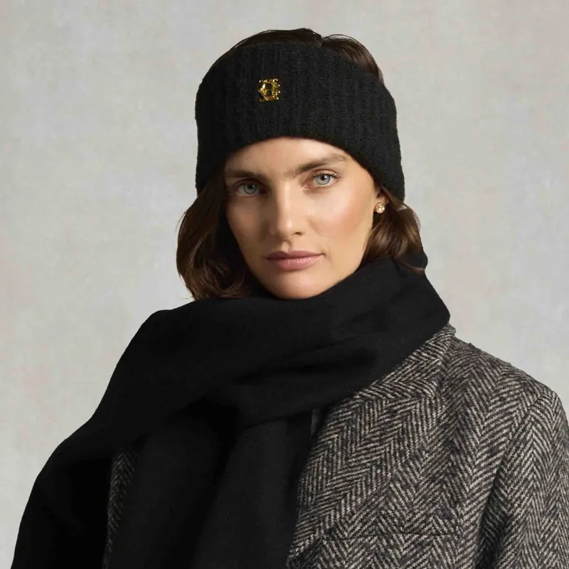 Holland Cooper Womens Knitted Headband - Black-1