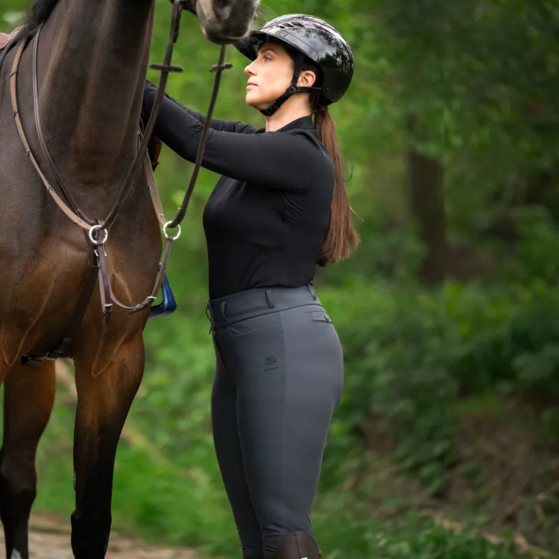 Pikeur Linn SD Knee Grip Ladies Breeches - Dark Shadow-9