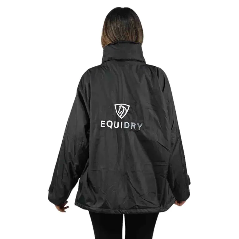 EQUIDRY Shortie Thin Fleece Lined Adults Waterproof Jacket - Black-5