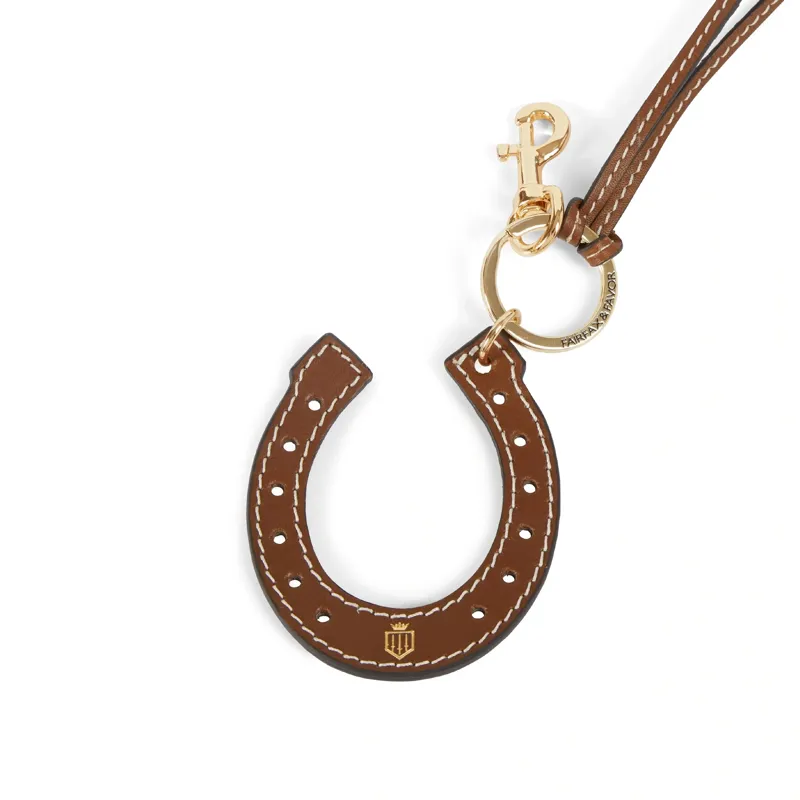 Fairfax and Favor Horse Shoe Bag Charm - Tan Leather-1